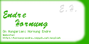 endre hornung business card